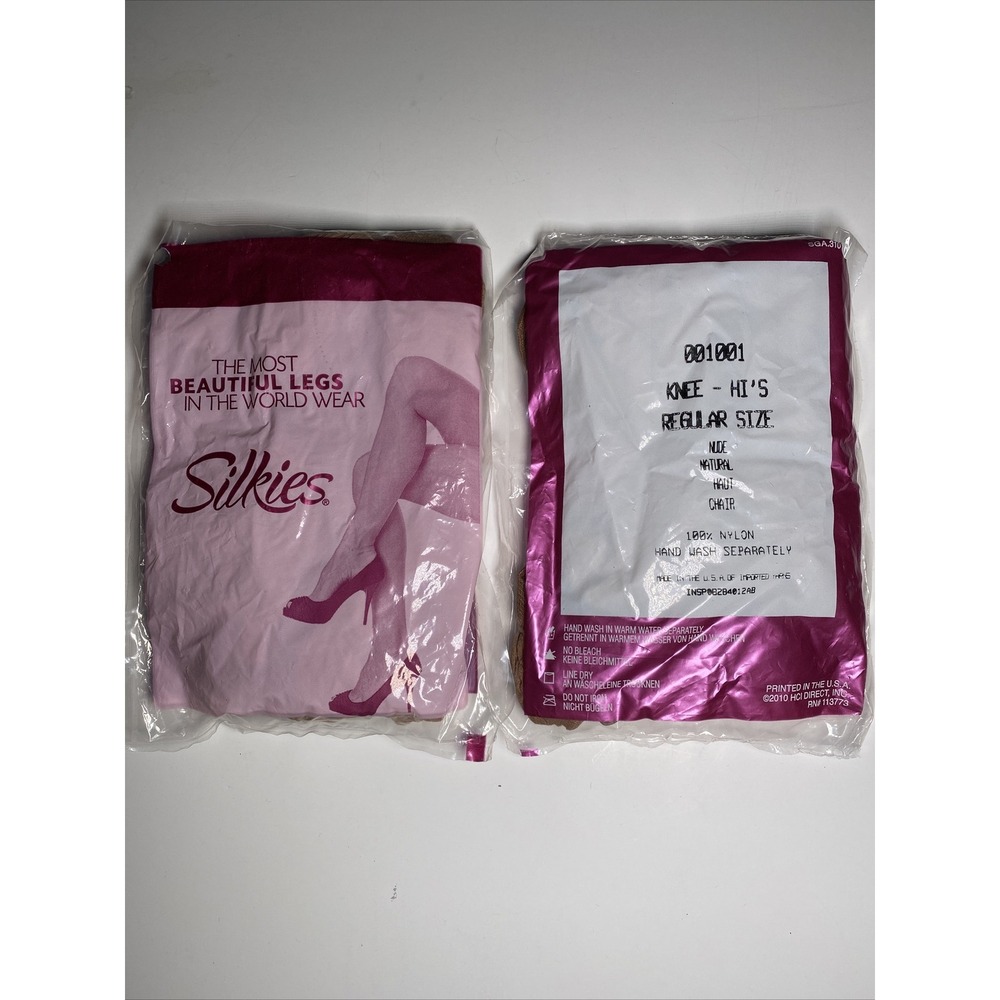 NWT SILKIES Knee Hi's Highs NUDE NATURAL 001001 Pantyhose Hose One Size Regular